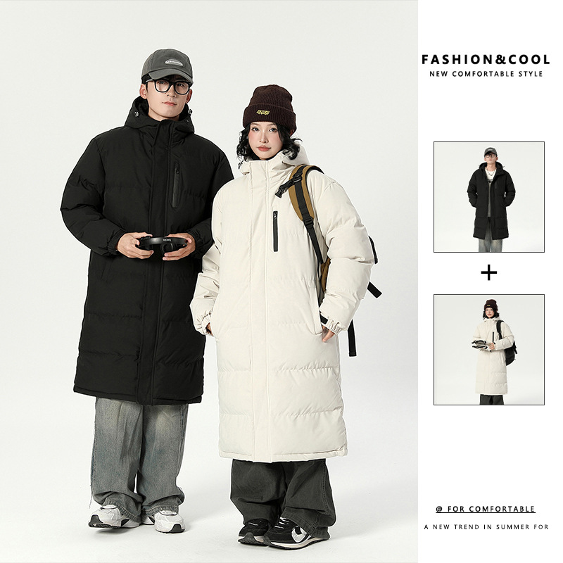 跨境中长款棉衣男女同款