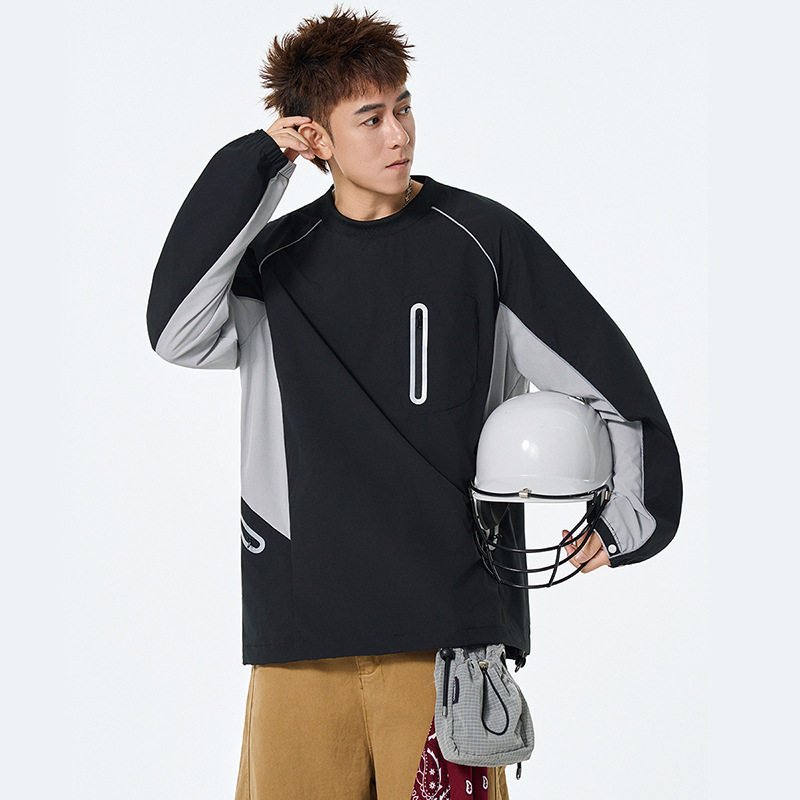 卫衣潮牌高级感男女宽松做旧拉链薄款连帽慵懒外套百搭潮流外套