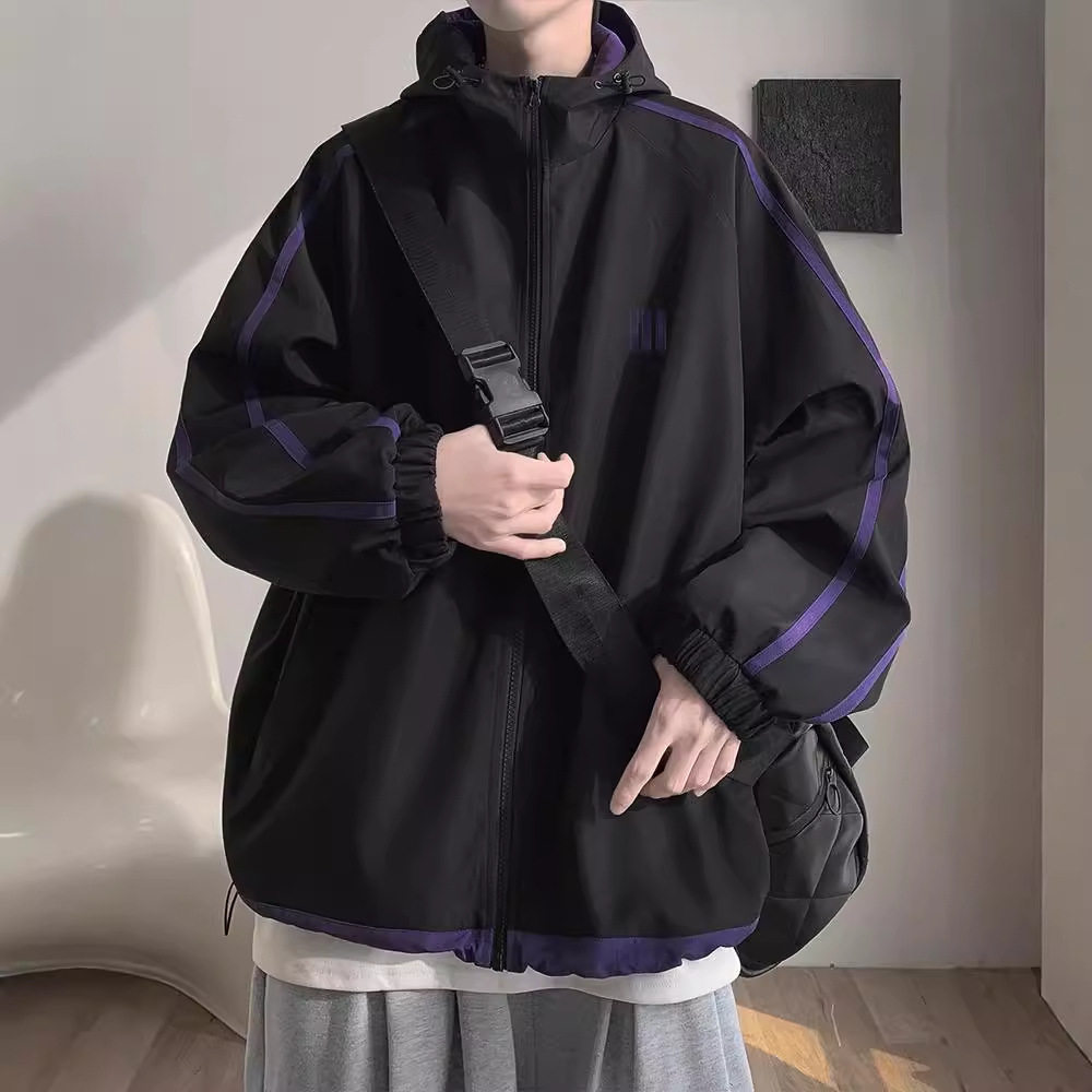 美式撞色冲锋衣男6542