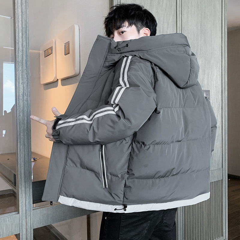 大码冬季连帽棉衣外套男士加肥胖子羽绒棉服青年肥佬棉袄防风现货