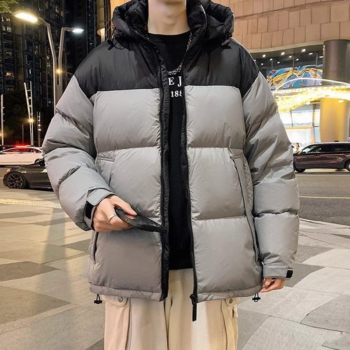 撞色羽绒服男士冬款白鸭绒