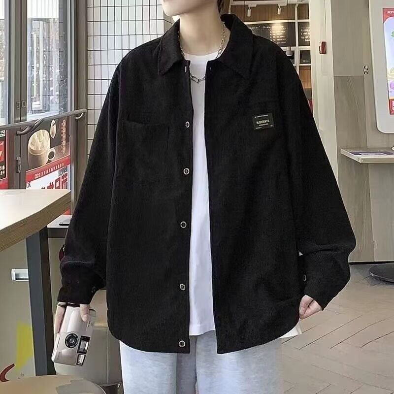 日系灯芯绒夹克男春秋新款