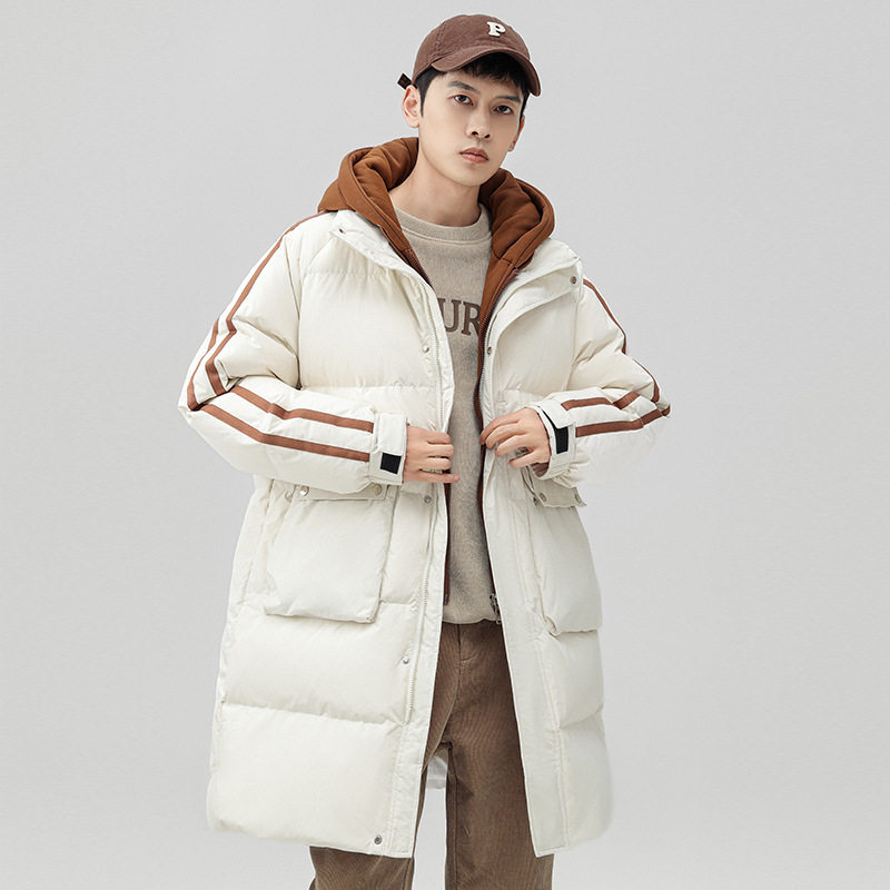 中长款羽绒服外套男冬季新款青年潮牌帅气百搭冬装加厚保暖情侣装