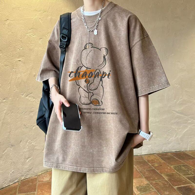 复古重磅美式潮牌男短袖