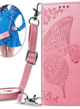 适用荣耀500/400/300/200/100手机壳带挂绳翻盖皮套防摔Pro女新款插卡钱包400Smart斜跨背带lite