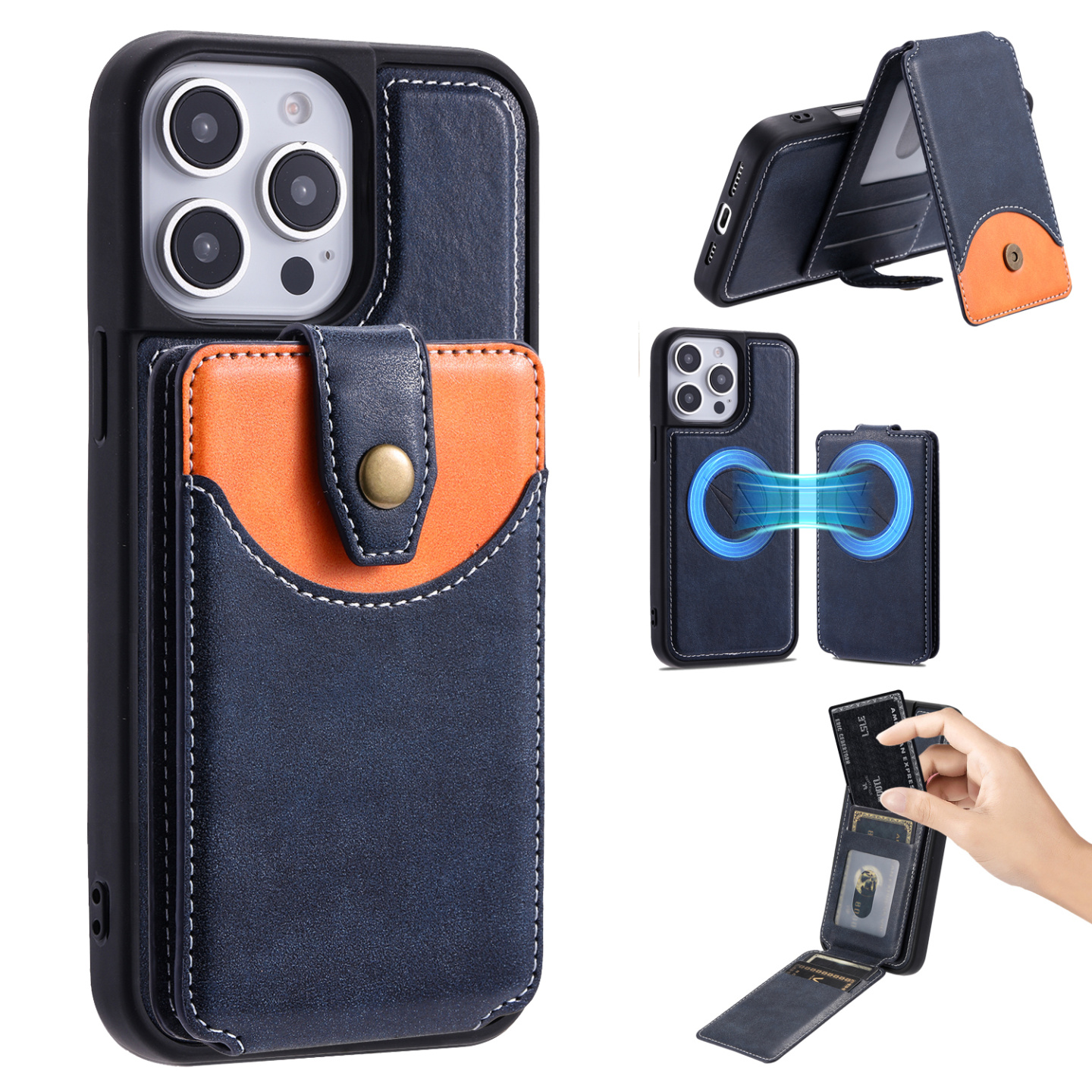 MagSafe适用iphone磁吸卡包15promax手机壳苹果16卡套14plus插卡13简约12门禁卡11背夹xR无线XS充电8/7P新款X