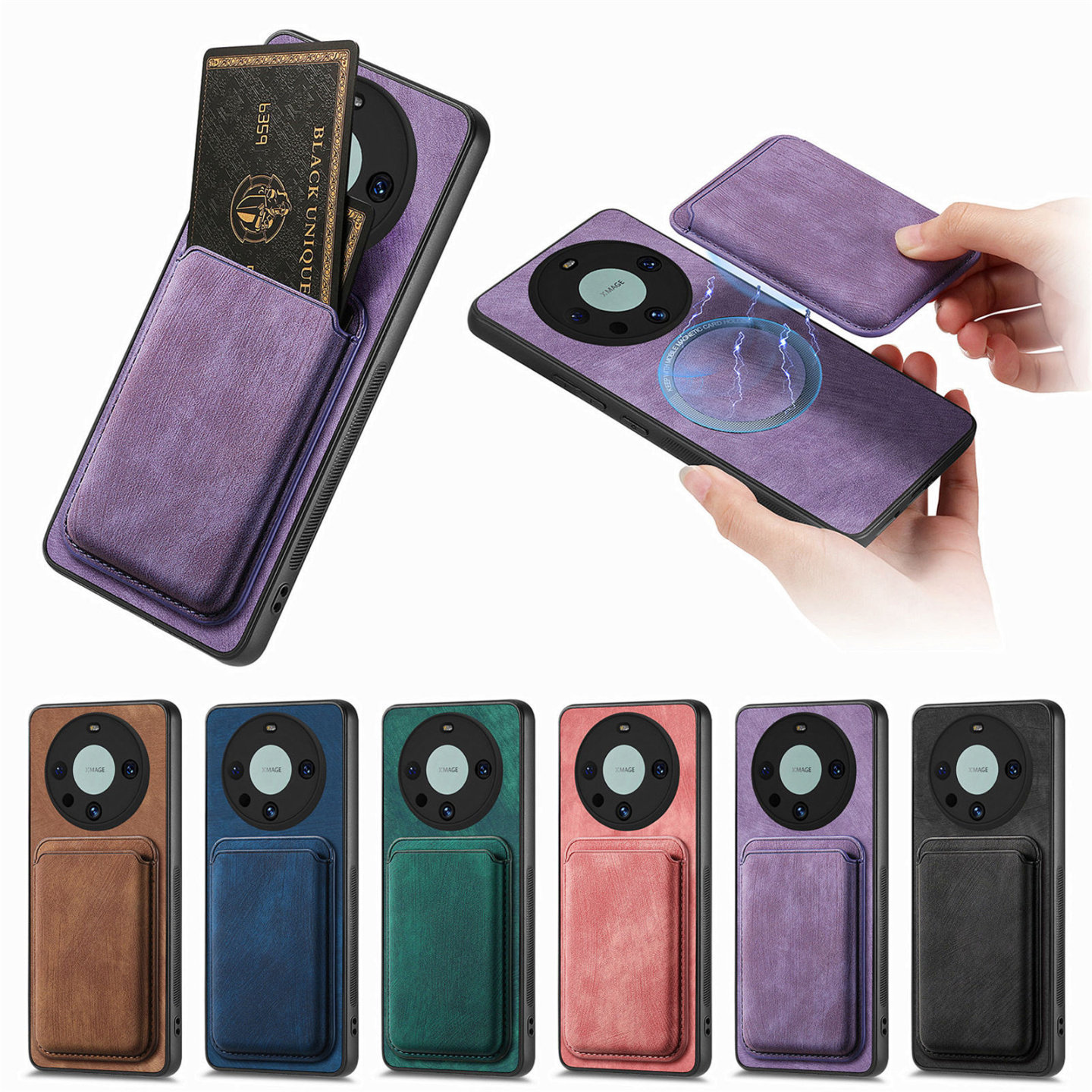 适用华为mate80pro磁吸卡套mate70手机壳nova14新款pura70pro卡包插卡配件13背夹12门禁卡magSafe简约