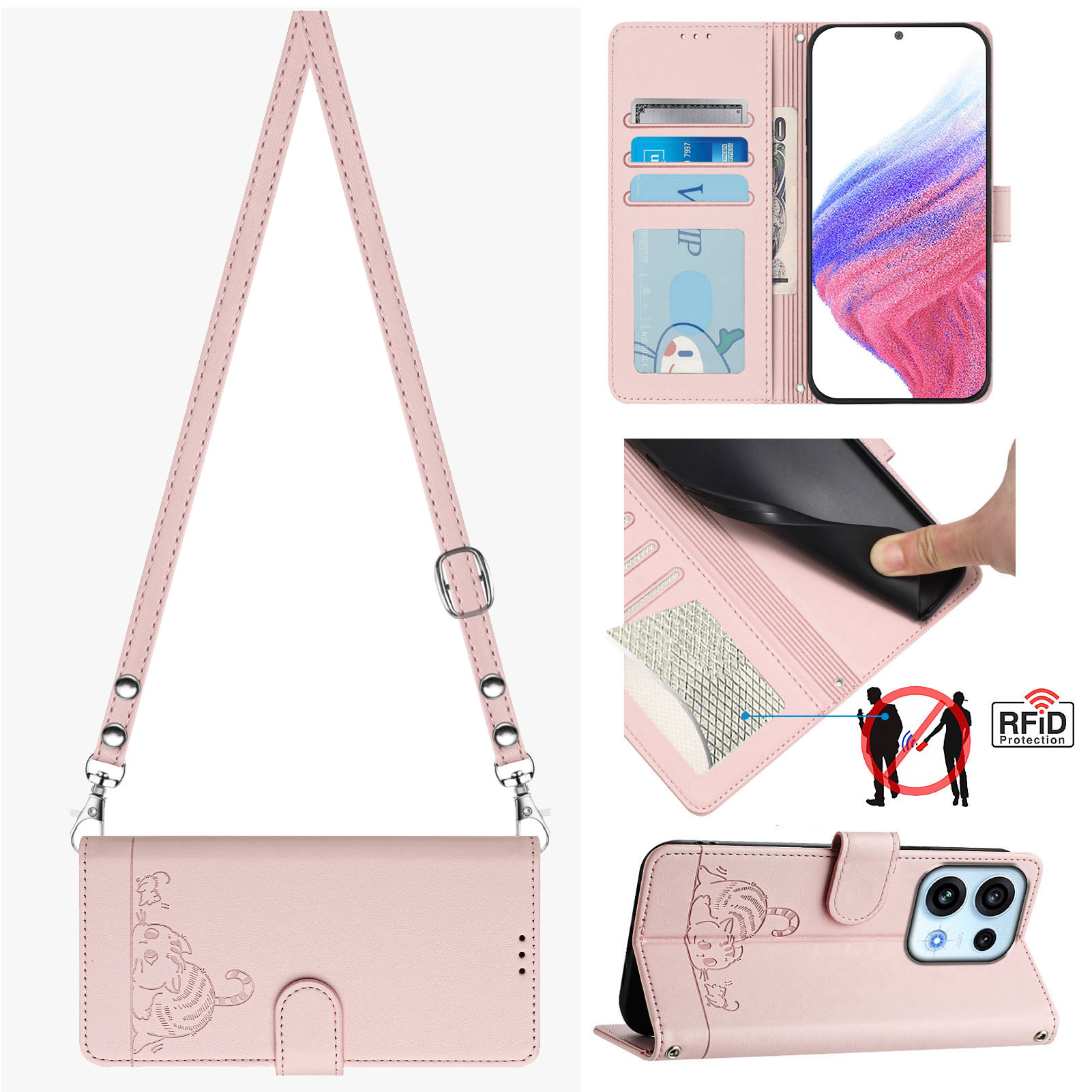 适用oppo手机壳reno16翻盖式15pro皮套14F保护套13斜背肩带12挂绳11防摔Find X9s全包a78硅胶X8S+软边A79女款