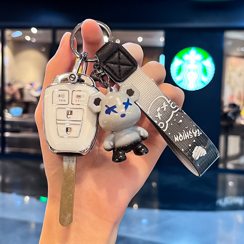 适用田丰老款直板钥匙套凯美瑞卡罗拉rav4锐志皇冠威驰汽车扣壳包