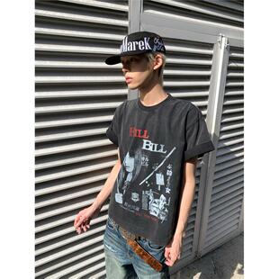 HermitCreate水洗系列杀死比尔电影Vintage街头小领口做旧Boxy