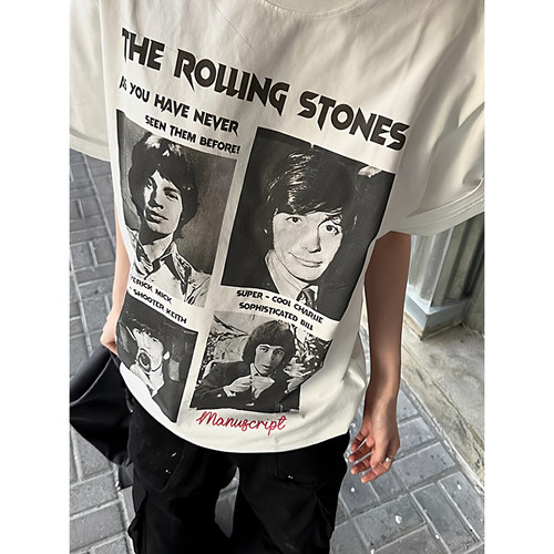 MANUSCRIPT人像乐队短袖重磅300g