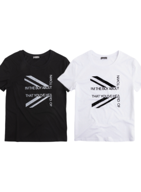 撕裂的天堂TEAR Dh城镇男孩短袖修身短款Tee黑白hediboy skinny