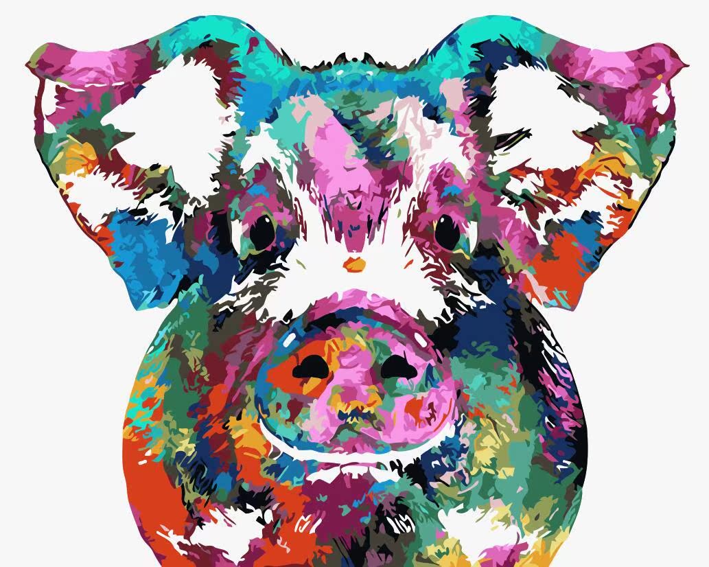 淡彩动物数字60*40*填色diy80小猪与蝴蝶风景画 手绘油画客厅50在类目 家居饰品, 装饰画, DIY/数字油画中 - 来自Buy2taobao.com提供专业的淘宝代购服务