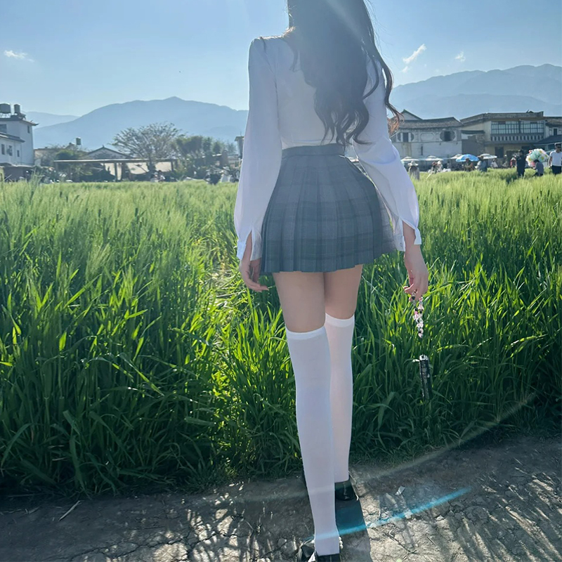 日系jk夏季高筒不透明过膝