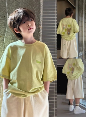 男童韩版印花圆领短袖T恤宝宝2026年夏季新款中大童百搭休闲上衣