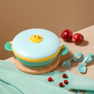 宝宝不锈钢餐盘儿童餐碗注水保温碗自主进食婴儿分格吸盘2岁3吃饭