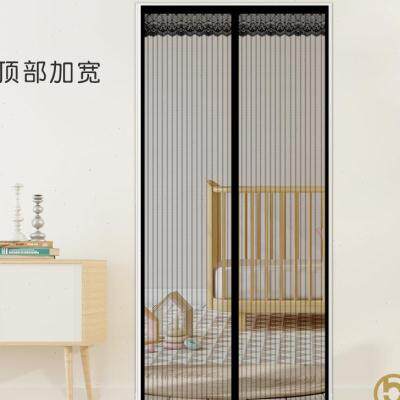 儿童房的自吸通风防蚊门帘2022新款卧室房门纱帘魔术贴全磁条粘贴