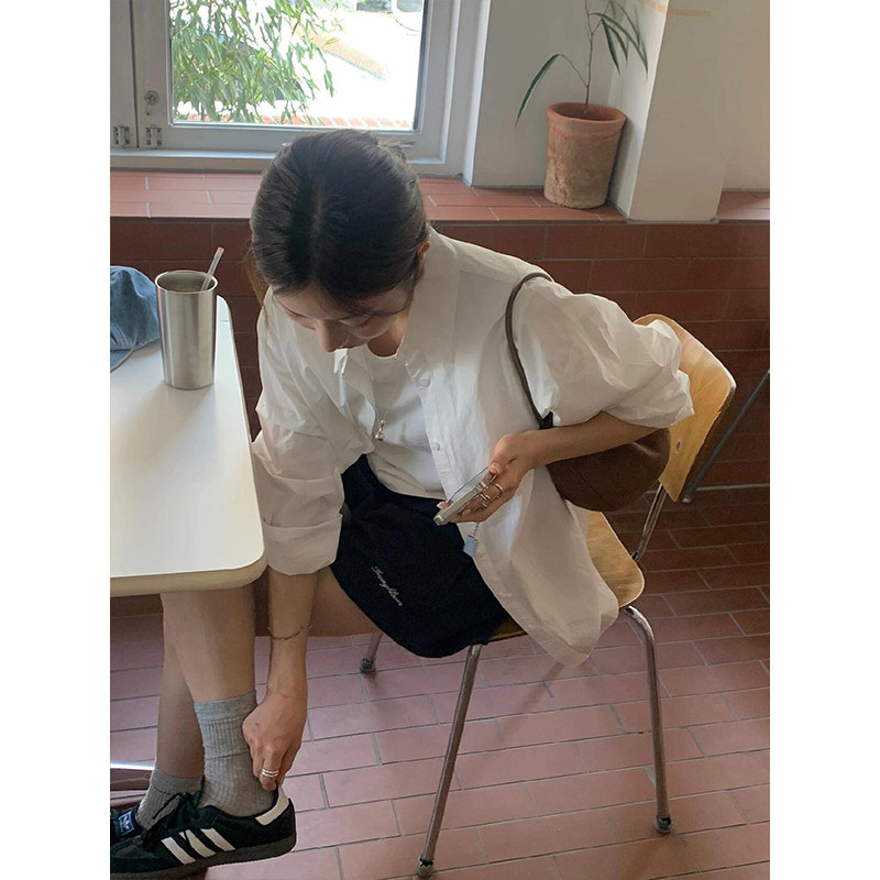 白色长袖衬衫女2026年春