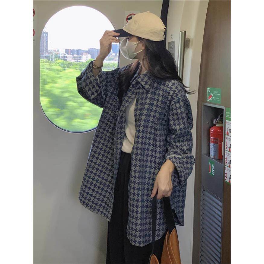 胖MM春夏大尺码千鸟格牛