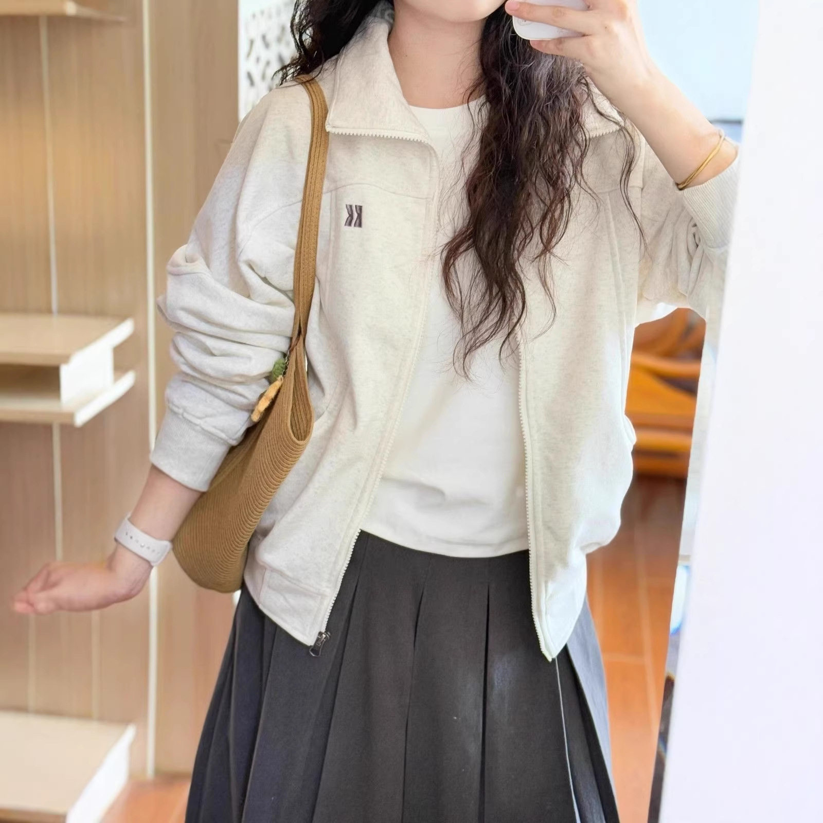 立领开衫卫衣外套女休闲夹克