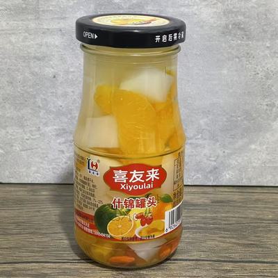 【喜友来什锦罐头】黄桃桔子罐头玻璃瓶水果罐头椰果即食罐头冷饮