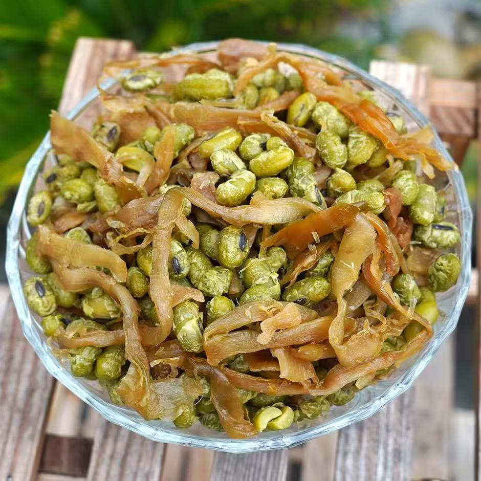 【多味笋丝青豆】临安特产微辣袋装包装干瘪青豆即食尖嫩笋干零食图片