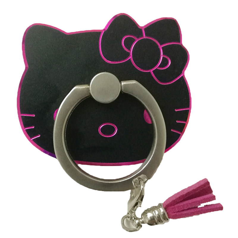 可爱KT猫金属指环扣手机支架挂饰通用桌面懒人防摔粘贴式女款潮流