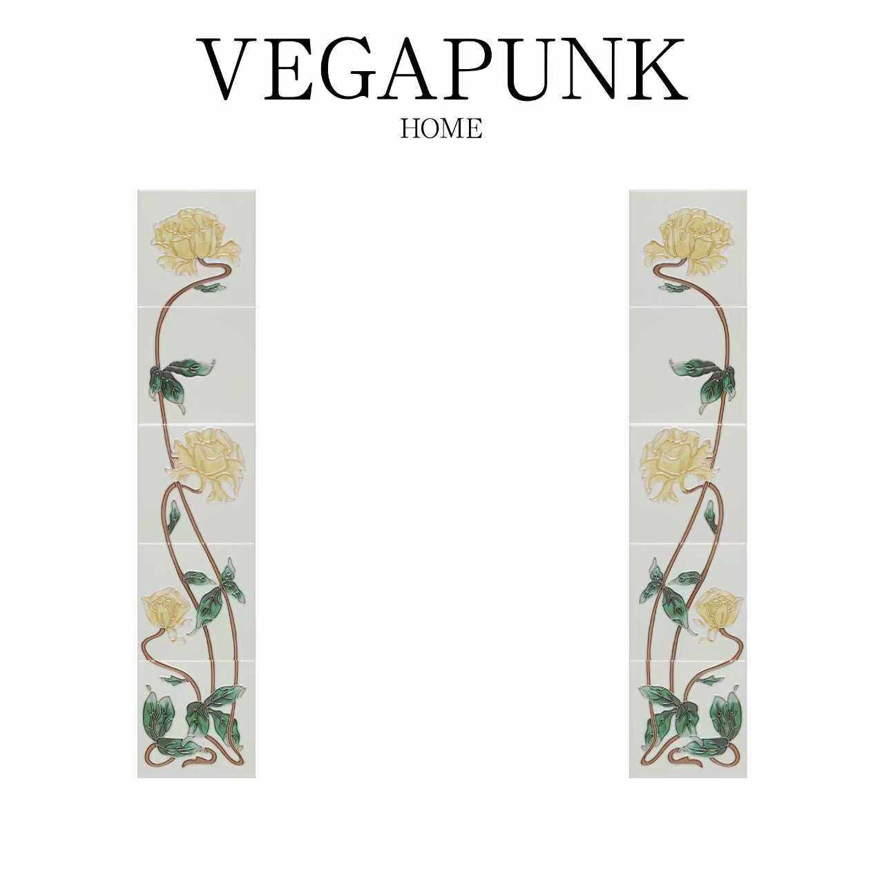 Vegapunk贝加庞客中世纪英式复古芍药花维多利亚新艺术珐琅壁炉砖