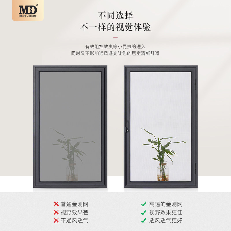 内开窗高清高透金刚网纱窗儿童防护平开窗可拆卸防蚊纱网自装定制