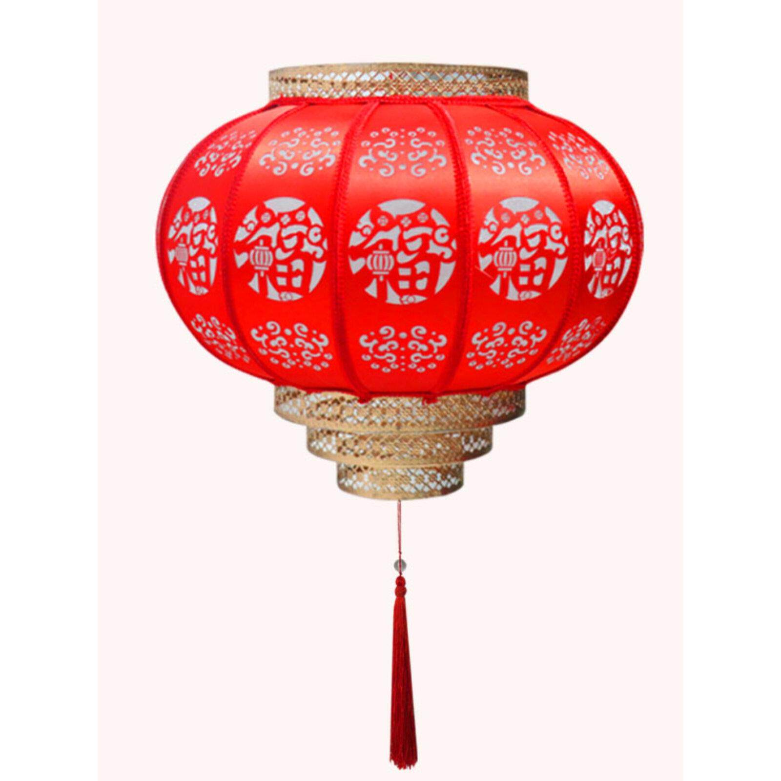 新中式宫灯外转彷古羊皮灯笼灯吊灯圆形户外防水结婚阳台乔迁灯笼