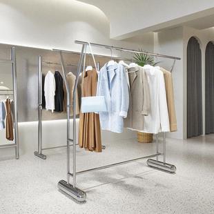 服装店展示架不锈钢镜面中岛架双排高低挂衣架男女装货架陈列道