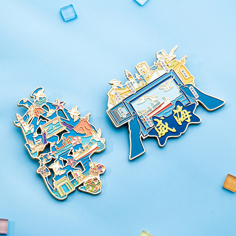 威海冰箱贴金属滴胶磁贴