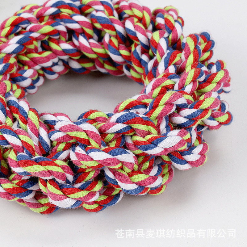 宠物玩具厂家 狗狗玩具棉绳玩具互动耐咬绳结洁齿玩具小绳圈