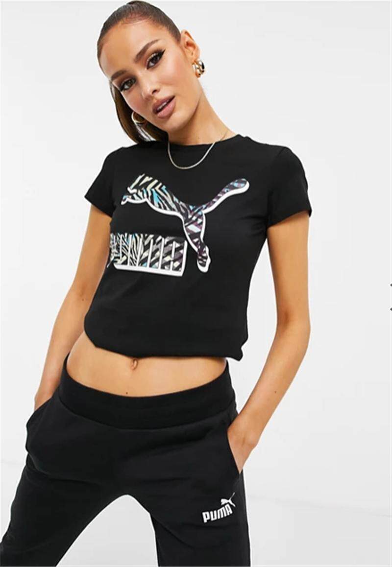 彪马puma女t恤动物logo圆领短袖夏季纯棉短款透气修身1816250jx