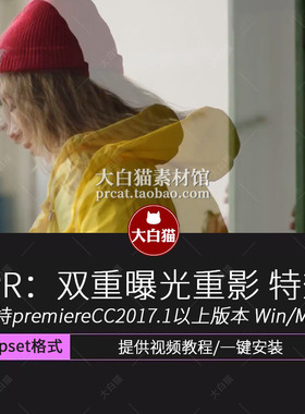 PR预设 多重曝光晕影效果 灵魂出窍视频特效PR模板