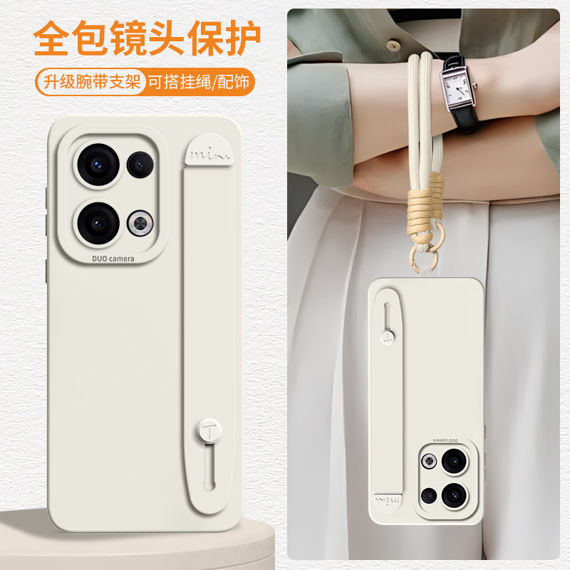 自带腕带支架亲肤手感液态硅胶壳图片