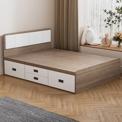 实木板材床1.8米双人床榻榻米