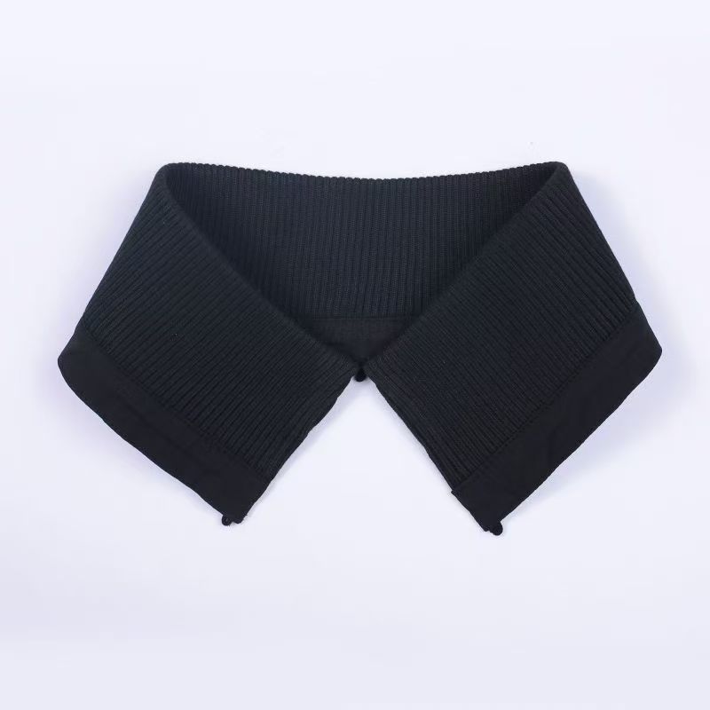 假领子冬厚羽绒服棉衣纯棉针织粗螺纹套头护领外套可拆洗防脏包领