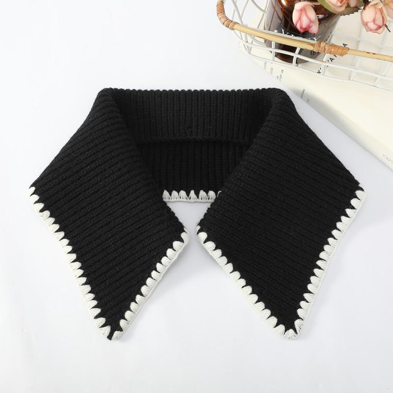 洋气气质假领子秋冬韩版大翻领保暖装饰羽绒服防脏可拆卸螺纹方领