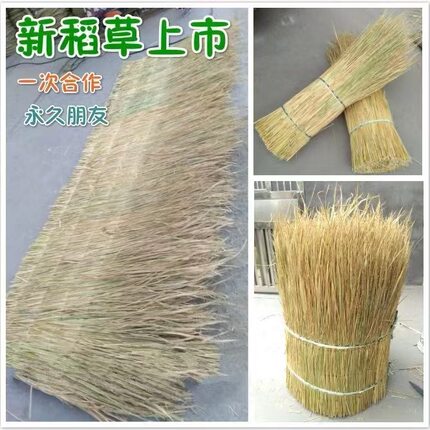 农家乐屋顶稻草装饰稻草绳子稻草帘子草垛道具新稻草稻草帘干稻草