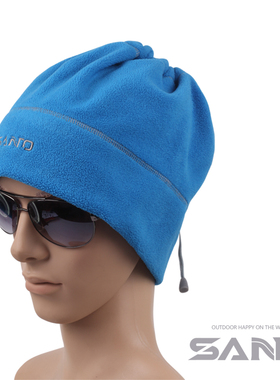 SANTO 山拓抓绒帽户外运动围脖帽两用透气秋冬保暖护颈骑行女帽子