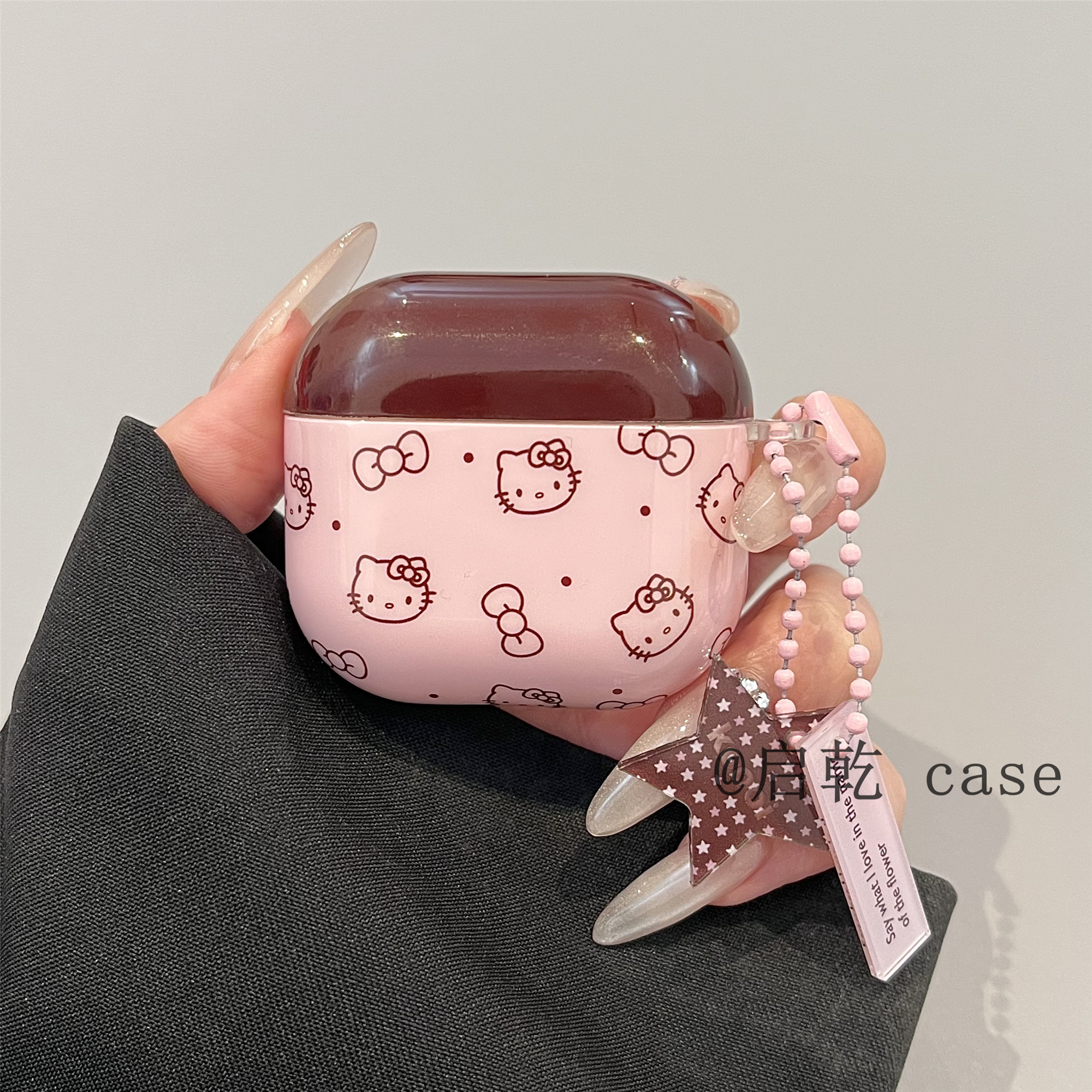 启乾 波点蝴蝶结凯蒂猫挂件Airpods4/3耳机保护壳套2pro二三代新款适用苹果无线蓝牙硅胶软壳哈喽HelloKitty