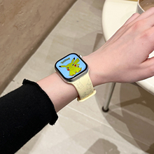 启乾 适用iwatchs10/9苹果Applewatch7手表表带SE8皮卡丘奶黄硅胶透气6运动5/4/3小众趣味可爱卡通新款ins风