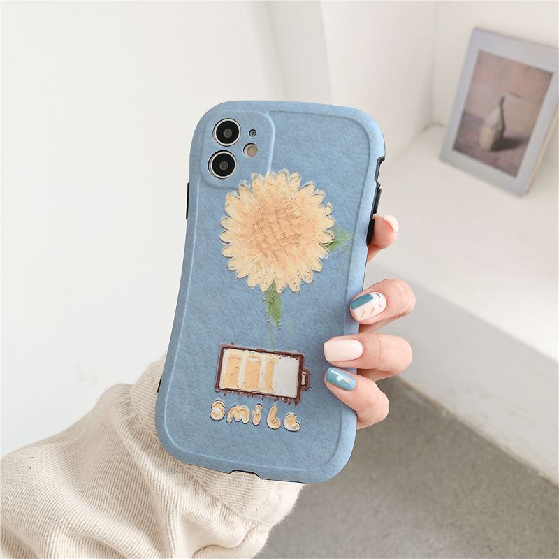 韩国ins风花朵苹果11手机壳iphone12/XR小蛮腰SE/9情侣7/8Plus少女心XS男ProMax新款摄像头全包启乾硅胶防摔