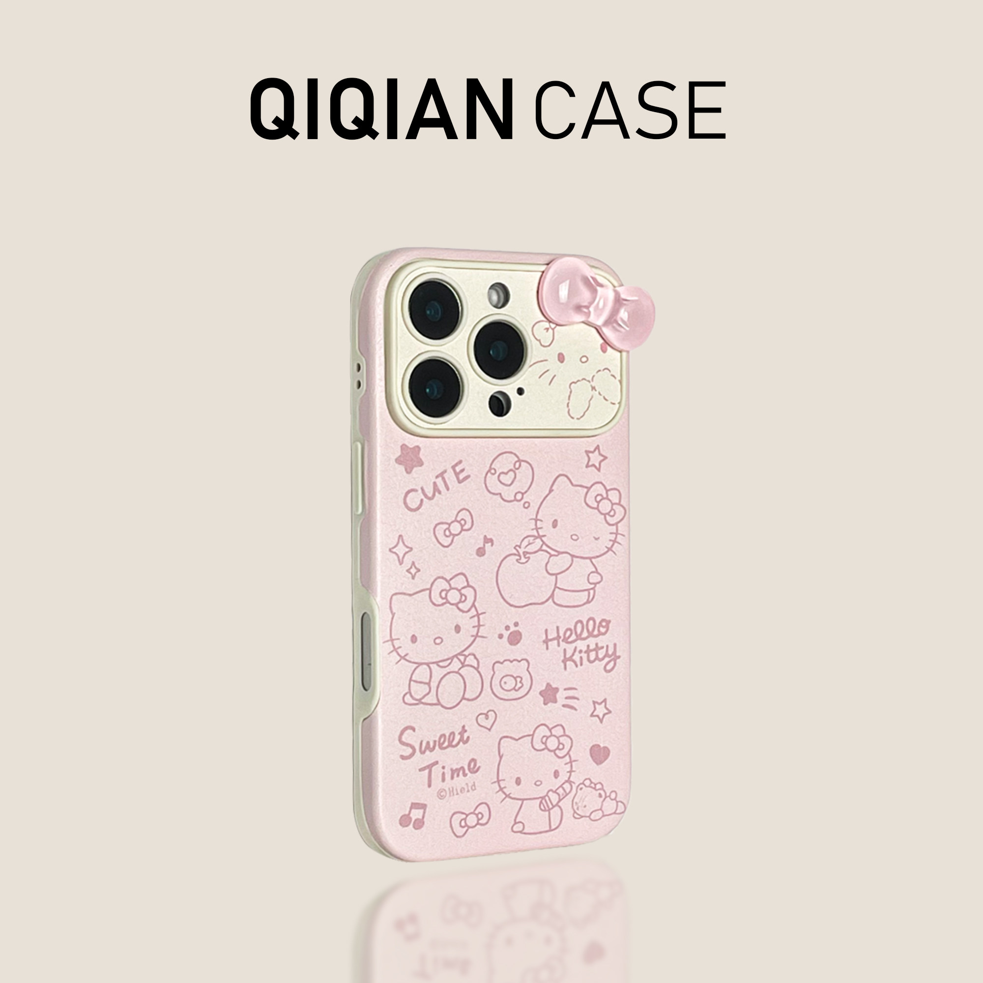 启乾 高颜值粉乎乎线条凯蒂猫立体蝴蝶结iPhone17/16手机壳适用苹果15/14promax软壳13可爱卡通少女心新款ins,3C数码配件,手机保护套/壳,淘宝优惠券,粉丝福利购,淘宝优惠卷