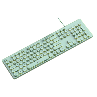 超薄静音键盘有线电脑女生办公高颜值机械手感朋克鼠标两件套装