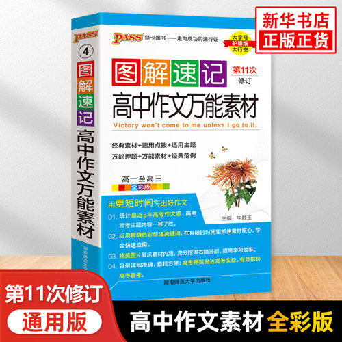 2024适用图解速记高中作文素材高一至高三通用版全彩版 PASS绿卡图书中学教辅高中通用语文作文辅导经典素材写作模板 新华正版书籍