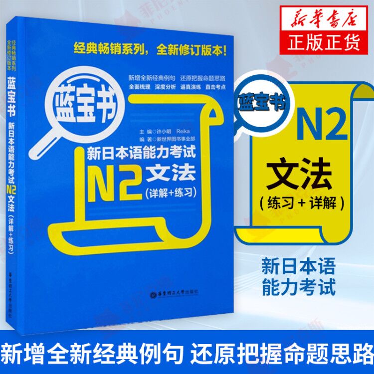 新日本语能力考试N2文法详解+练习蓝宝书 日语等级测试辅导书参考资料 日语学文法讲解训练练习书籍【新华书店正版正货】