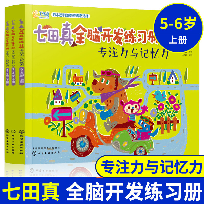 七田真全脑开发练习册(上中下)  5-6岁儿童专注力与记忆力 幼小衔接幼升小逻辑思维训练早教启蒙认知儿童左右脑开发书