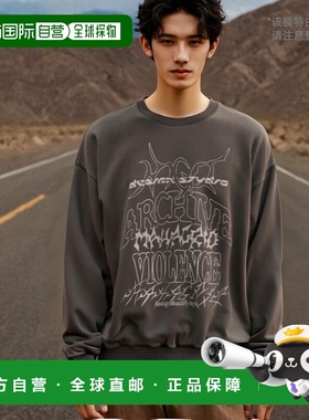 韩国直邮MAHAGRID 男士24年新款美式复古校园休闲卫衣MG2ESMM450A